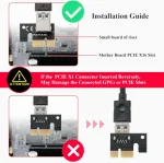 PCI-E 1X to 16X Riser Card,GPU Extender Riser Card - (V011-PRO,1 Pack) 10 Capacitors,for Bitcoin Ethereum Mining ETH,with 0.6 m USB 3.0 Extension Cable & 6PIN SATA Power Cable