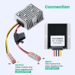 DC/DC 24V Step-Down to 12V 20A 240W MAX Converter, DC 24V to 12V Converter, Power Buck Regulator, Step-Down Transformer with Waterproof Fuse and Terminal Block for Cars, Trucks ect