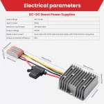 DC/DC 12V Boost to 24V10A MAX, 12V Step-up to 24V Voltage Converter with Quick-Connect Cable, DC/DC Converter, Current Adapter, Coltage Regulator, Voltage Booster, Transformer with fuses