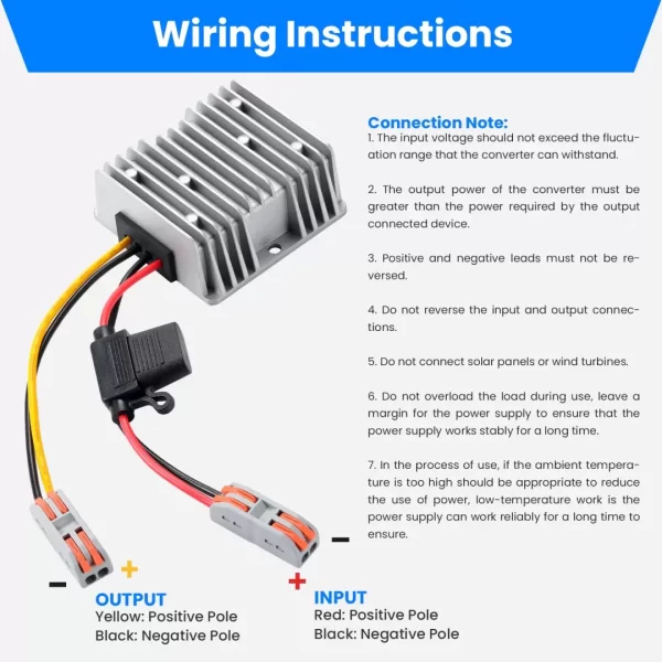 DC 12V Boost to 48V 5A Converter, 12V to 48V DC/DC Step-up Controller with Terminal Block, Waterproof Transformer for Automotive